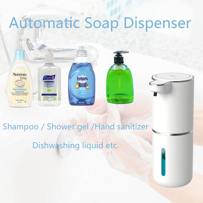 Automatic Liquid Soap Dispenser,Touchless Hand Soap Dispenser 13.5oz/400ml USB Rechargeabled Dispenser Electric,Wall Mounted 4 Levels Adjustable Soap Dispenser Pump for Bathroom Kitchen Dish Soap