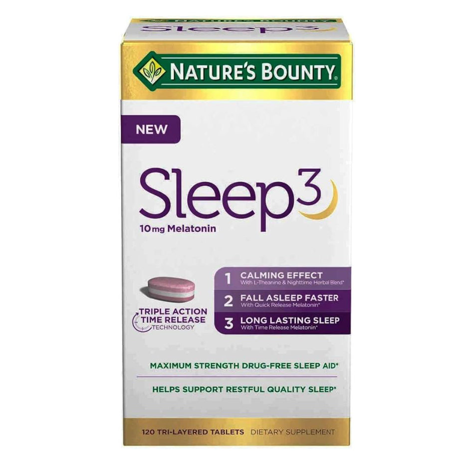 Nature's Bounty Sleep3 10mg. Melatonin, 120 Tablets