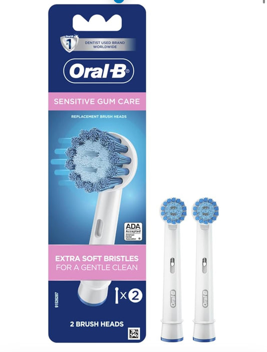 Oral-B Sensitive Gum Care Electric Toothbrush Replacement Brush Heads Refill, 2 Count