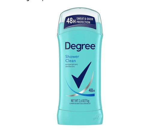 Degree Original Antiperspirant Deodorant Shower Clean Pack of 6 48-Hour Sweat & Odor Protection Antiperspirant for Women 2.6 oz