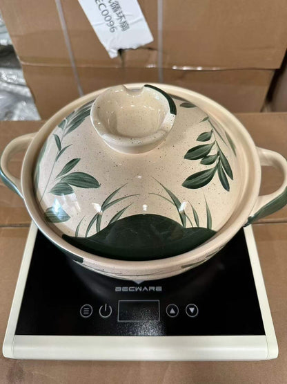 BECWARE 多功能电陶炉到货啦，1500W超大功率，大炉盘大用途，区别于电磁炉的好处是适用于所有锅形，选红外线发热，不产生高频辐射，少油烟，功能齐全，可用锡纸烧烤，变频加热更节能，中间高温，使用时切勿用手接触加热盘。